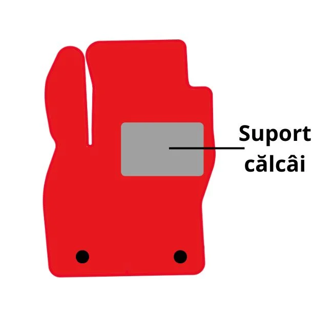 Suport de călcâi la covorașul șoferului