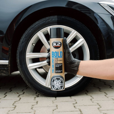 K2 Bold Tire Shine – Luciu și Protecție pentru Anvelope, Efect Negru Intens