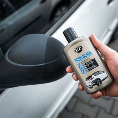 K2 BONO BLACK 250ML solutie inegrit tuturor elementelor caroseriei, anvelopelor și garniturilor din plastic negru