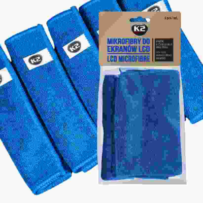K2 LCD Microfiber – Set 5 Lavete Microfibră pentru Ecrane LCD și Suprafețe Delicate
