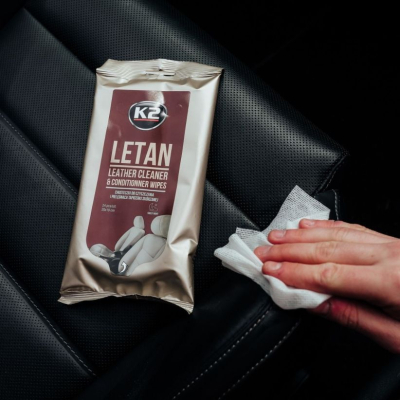 K2 LETAN WIPES – Șervețele Umede pentru Piele Auto, 24 buc.