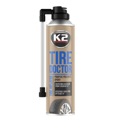 K2 Tire Doctor – Spray de Urgență pentru Reparat și Umflat Anvelope Perforate