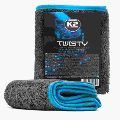 K2 TWISTY PRO – Prosop Microfibră 2în1, Uscare Vopsea și Lustruit Geamuri, 40x60cm