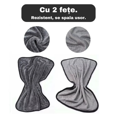 Prosop Auto Premium Ultra-Absorbant, Microfibra Dubla Fata, Uscare Rapida, Ideal pentru Intretinerea Auto - 50x70 cm, 750 GSM
