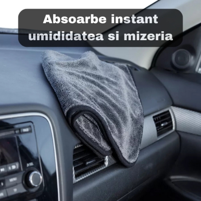 Prosop Auto Premium Ultra-Absorbant, Microfibra Dubla Fata, Uscare Rapida, Ideal pentru Intretinerea Auto - 50x70 cm, 750 GSM